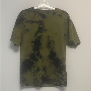 Fashion Nova Green and Black Tie-Dye Tee